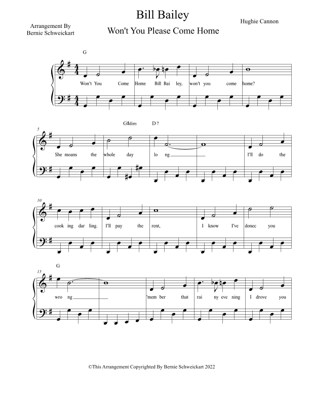 Bill Bailey (arr. Bernie Schweickart)