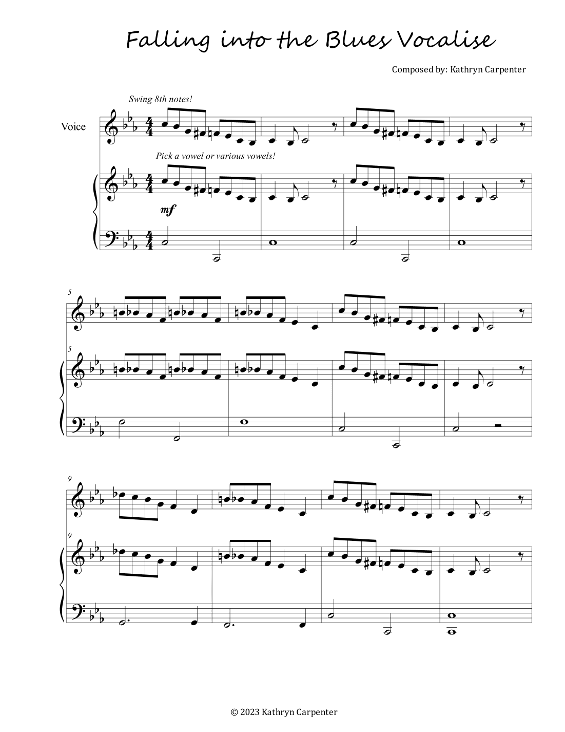 Falling into the Blues Vocalise