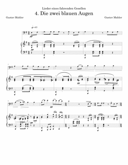 Mahler Songs of a Wayfarer No. 4 (arr. Philip Brink)