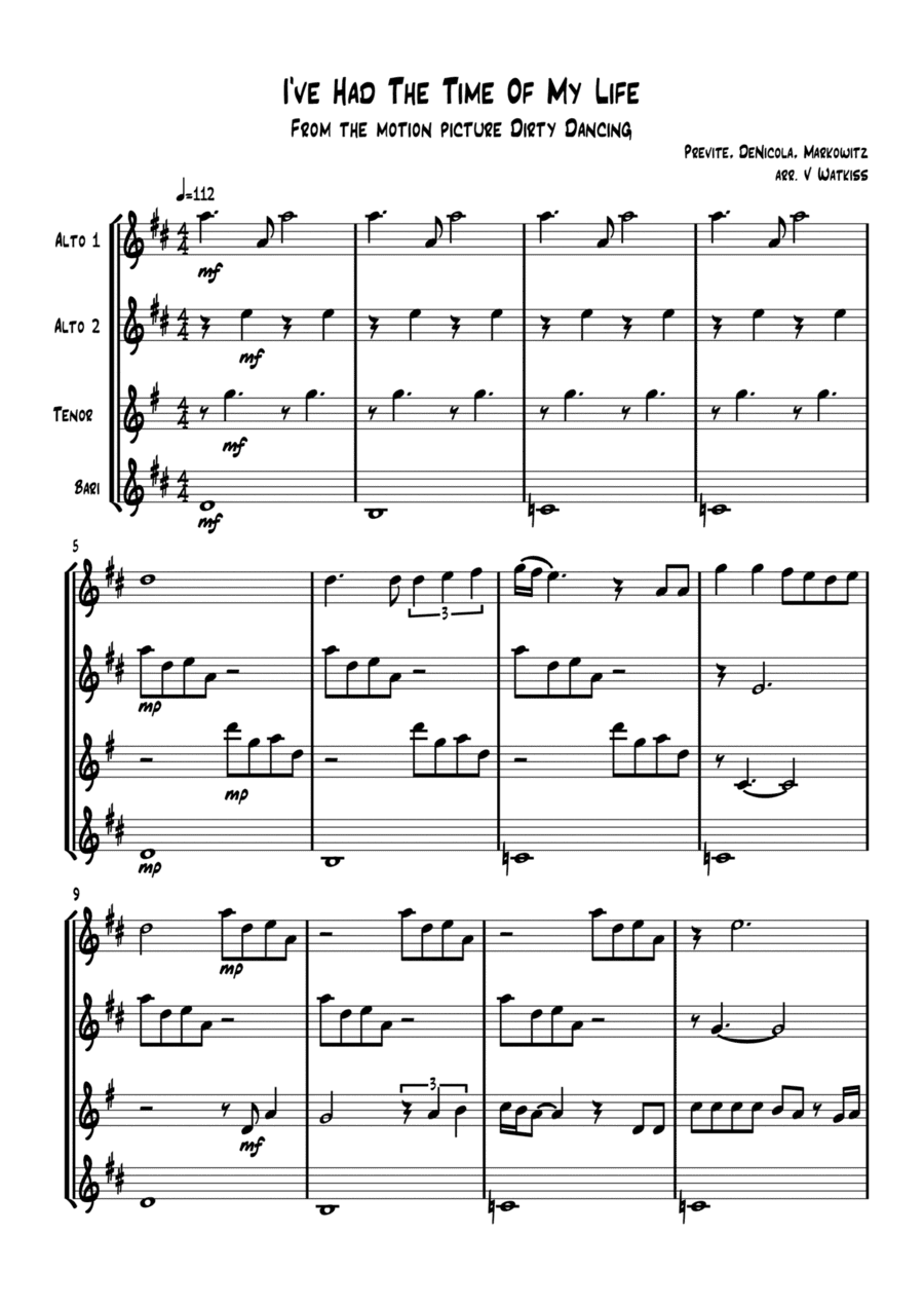 Time Of My Life I've Had The (arr. Verena Watkiss)
