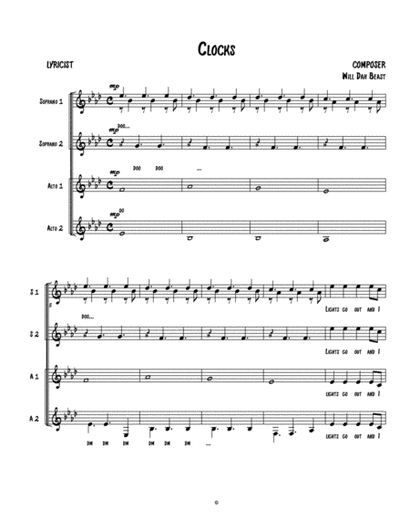 Clocks (arr. William Brimer/AKA Will Dah Beast)