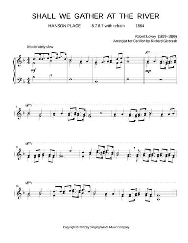 Shall We Gather at the River (HANSON PLACE) (arr. Richard Giszczak)