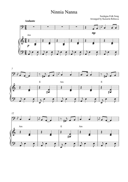 Ninnia Nanna (arr. Kaiserin Rebecca)