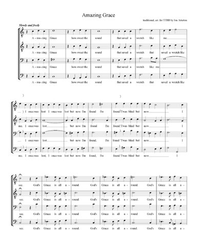 Amazing Grace - TTBB a cappella (arr. Jon Arterton)