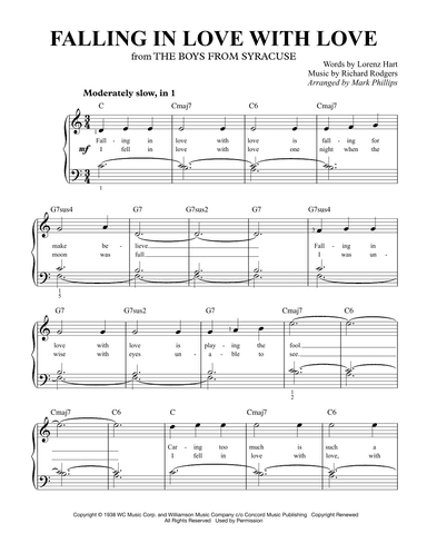 Falling In Love With Love (arr. Mark Phillips)