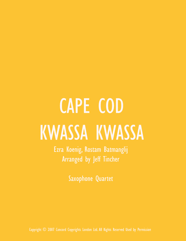 Cape Cod Kwassa Kwassa (arr. Jeff Tincher)