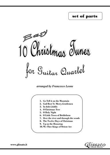 10 Easy Christmas Tunes - Guitar Quartet (set of parts) (arr. Francesco Leone)