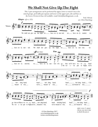 We Shall Not Give Up The Fight - 2-part (arr. Chris Hutchings)