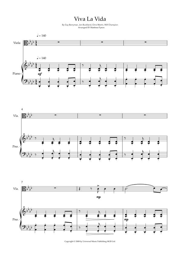 Viva La Vida (arr. Matthew pyeon)