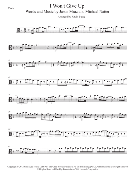 I Won't Give Up (arr. Kevin Busse)
