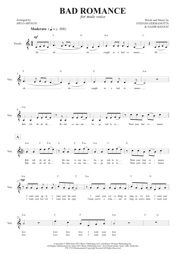 Bad Romance (arr. Art.o Artaud)