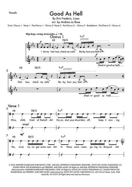 Good As Hell (arr. Andrea La Rose)
