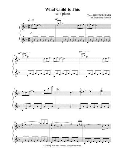 What Child is This (piano solo) (arr. Marianne Forman)