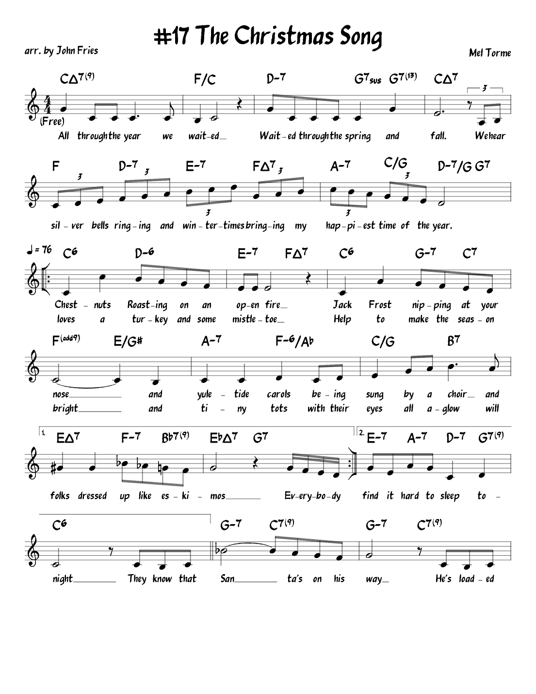 The Christmas Song (arr. John Fries)