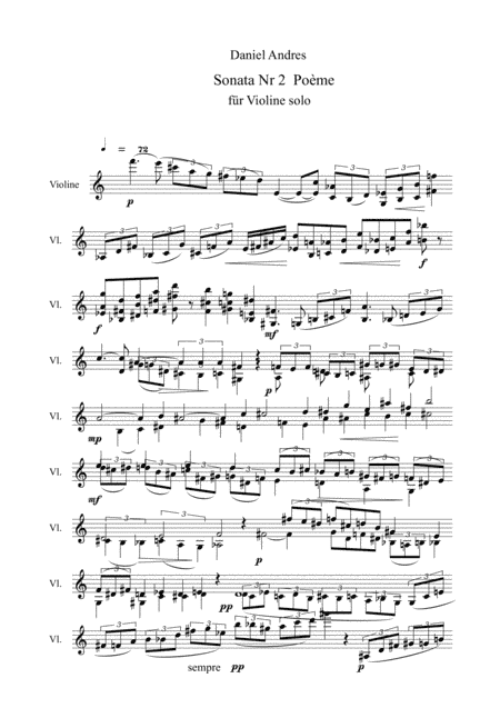 Sonata Nr 2 for violin solo op. 76