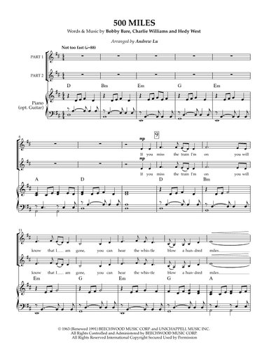 500 Miles Away From Home (arr. Andrew Lu)