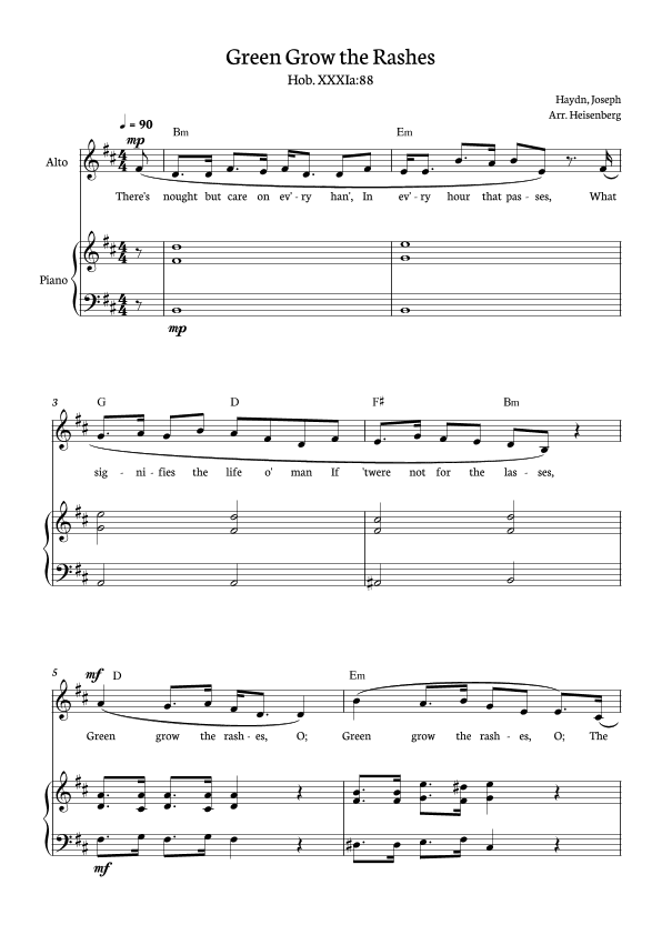 Green Grow The Rashes (arr. Heisenberg)