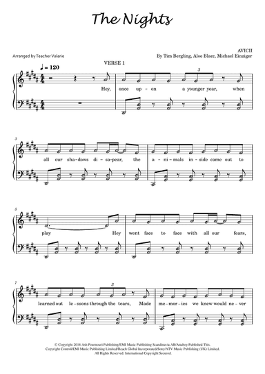 The Nights (arr. Teacher Valarie)