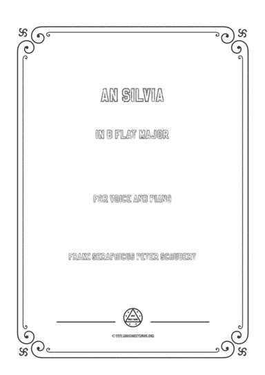 Schubert-An Silvia in B flat Major,for voice and piano (arr. MSM)