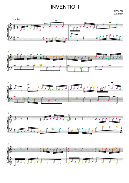 J.S. Bach - Invention 1 (piano sheet) (arr. Music-holley)