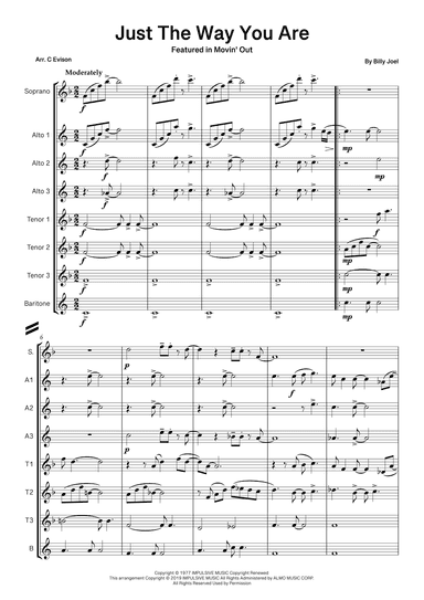 Just The Way You Are (arr. Catherine Evison)