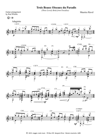 Trois Beaux Oiseaux du Paradis (arr. Rod Whittle)