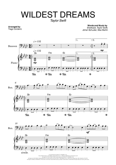 Wildest Dreams (arr. Tiago Cordeiro)