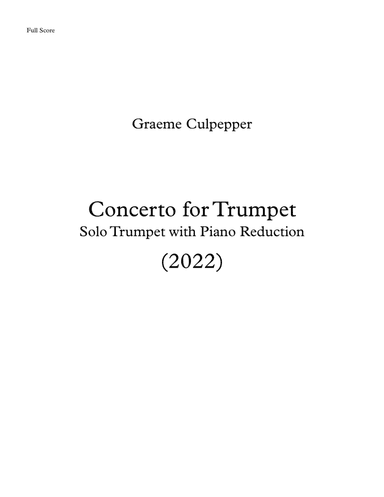 Concerto for Trumpet with Piano Reduction