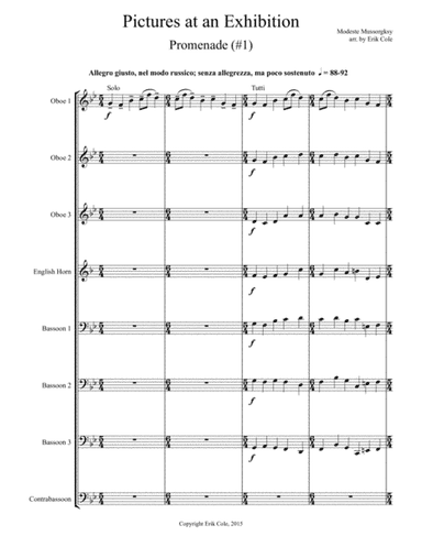 Pictures at an Exhibition, Promenade #1 (arr. Erik Cole)