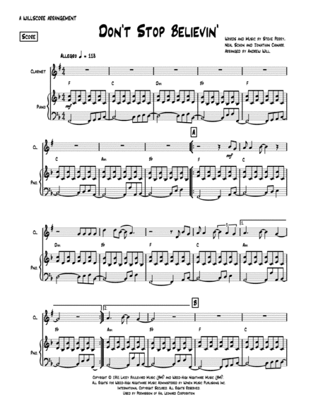 Don't Stop Believin' (arr. Andrew Will)
