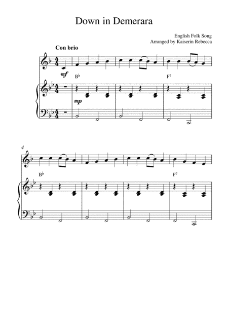 Down in Demerara (arr. Kaiserin Rebecca)
