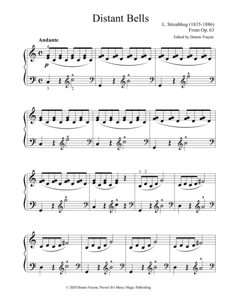 Distant Bells (Op. 63, No. 6) (arr. Presto! It's Music Magic Publishing)