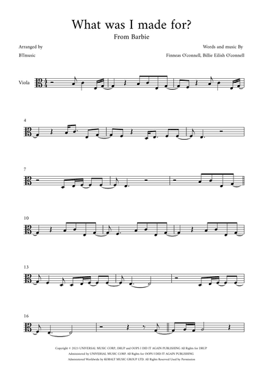 What Was I Made For? (arr. BTmusic)