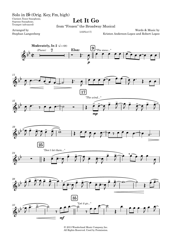 Let It Go (arr. Stephan Langenberg)