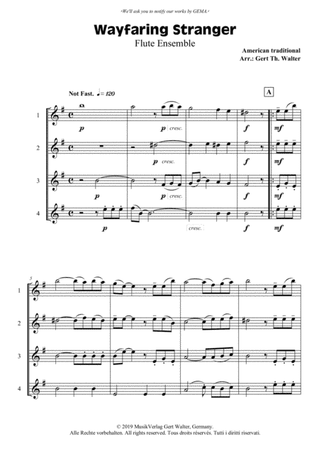 Wayfaring Stranger (arr. Gert Th. Walter)