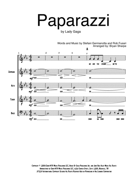 Paparazzi (arr. Bryan Sharpe)