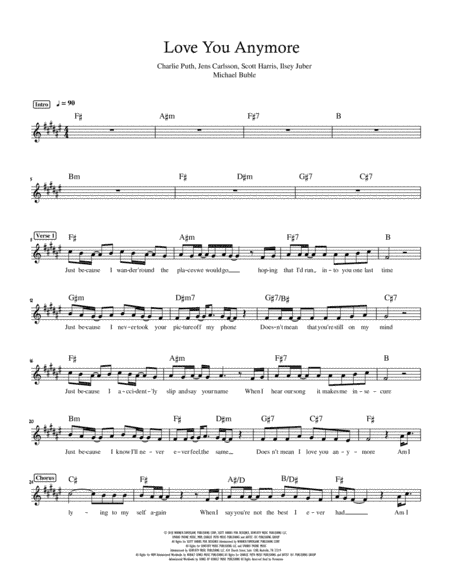 Love You Anymore (arr. C Lee)