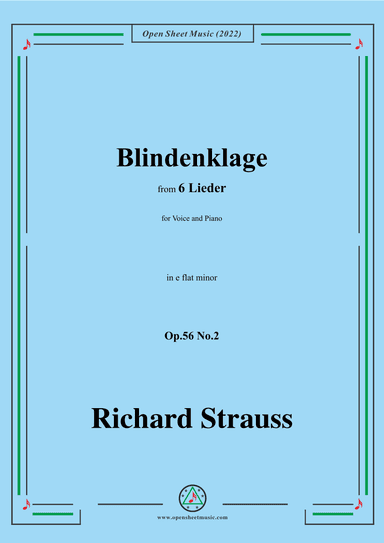 Richard Strauss-Blindenklage,in e flat minor (arr. OSM Press)