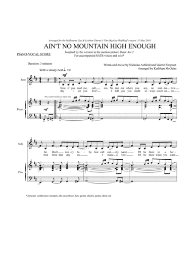 Ain't No Mountain High Enough (arr. Kathleen McGuire)