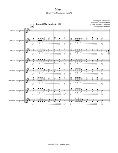 March (from "The Nutcracker Suite") (F) (Saxophone Octet - 4 Alto, 3 Tenor, 1 Bari) (arr. Regis Bookshar)