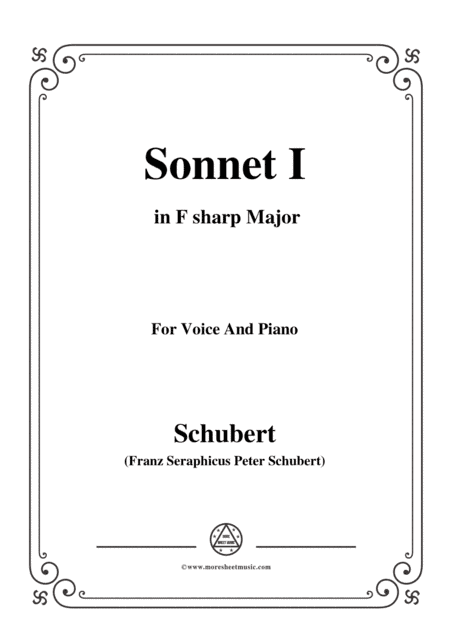 Schubert-Sonnet I in F sharp Major,for voice and piano (arr. MSM)