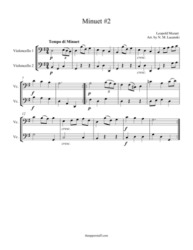 Minuet #2 (arr. Nick Lacanski)
