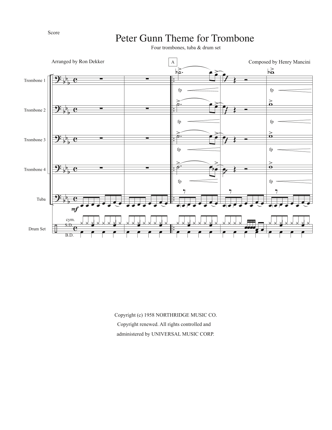 Peter Gunn (arr. Ronald Dekker)