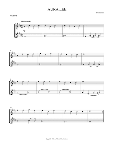 Aura Lee (arr. Mark Phillips)