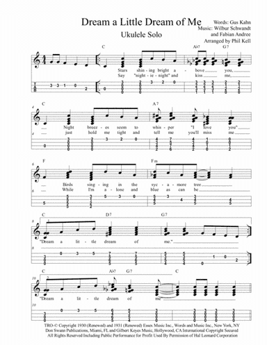 Dream A Little Dream Of Me (arr. Phil Kell)