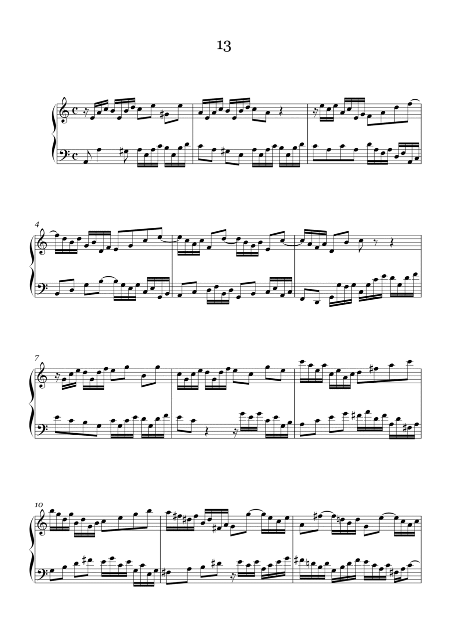 J.S.Bach:Two-Part Invention No.13