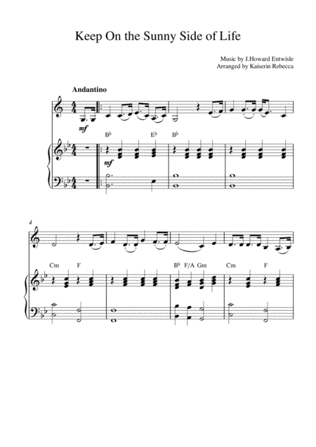 Keep On the Sunny Side of Life (arr. Kaiserin Rebecca)