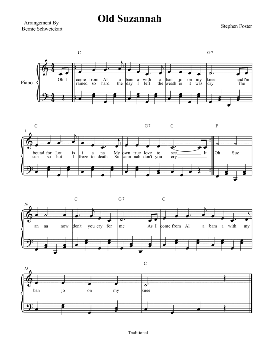 Old Suzannah (arr. Bernie Schweickart)