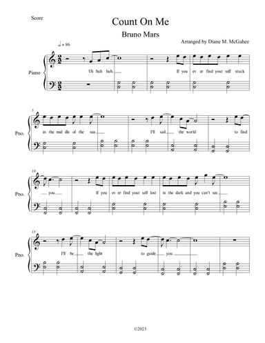 Count On Me (arr. Arranged by Diane M. McGahee)