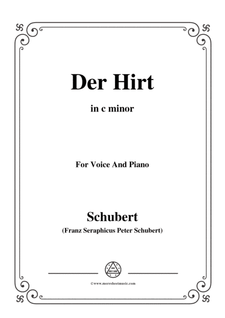 Schubert-Der Hirt,in c minor,D.490,for Voice and Piano (arr. MSM)